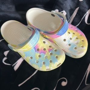 Tie dye crocs